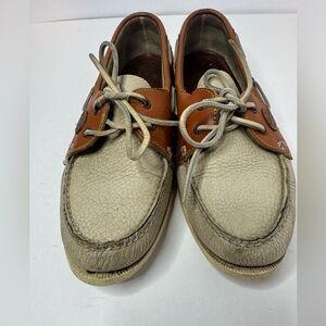 Two-Tone Leather Boat Shoes